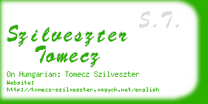 szilveszter tomecz business card